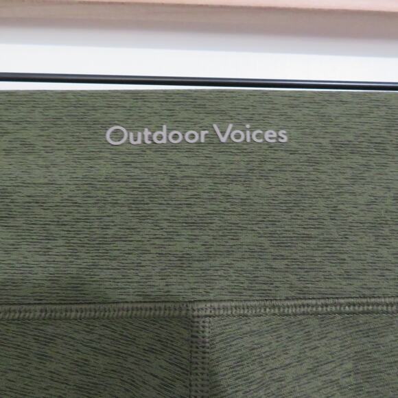 Outdoor Voices Womens Sz L Green Cream Gray 7/8 Springs Legging High Waist - Picture 4 of 5